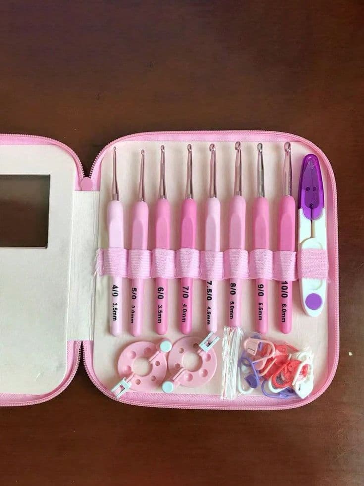 Pink Crochet Hook Set